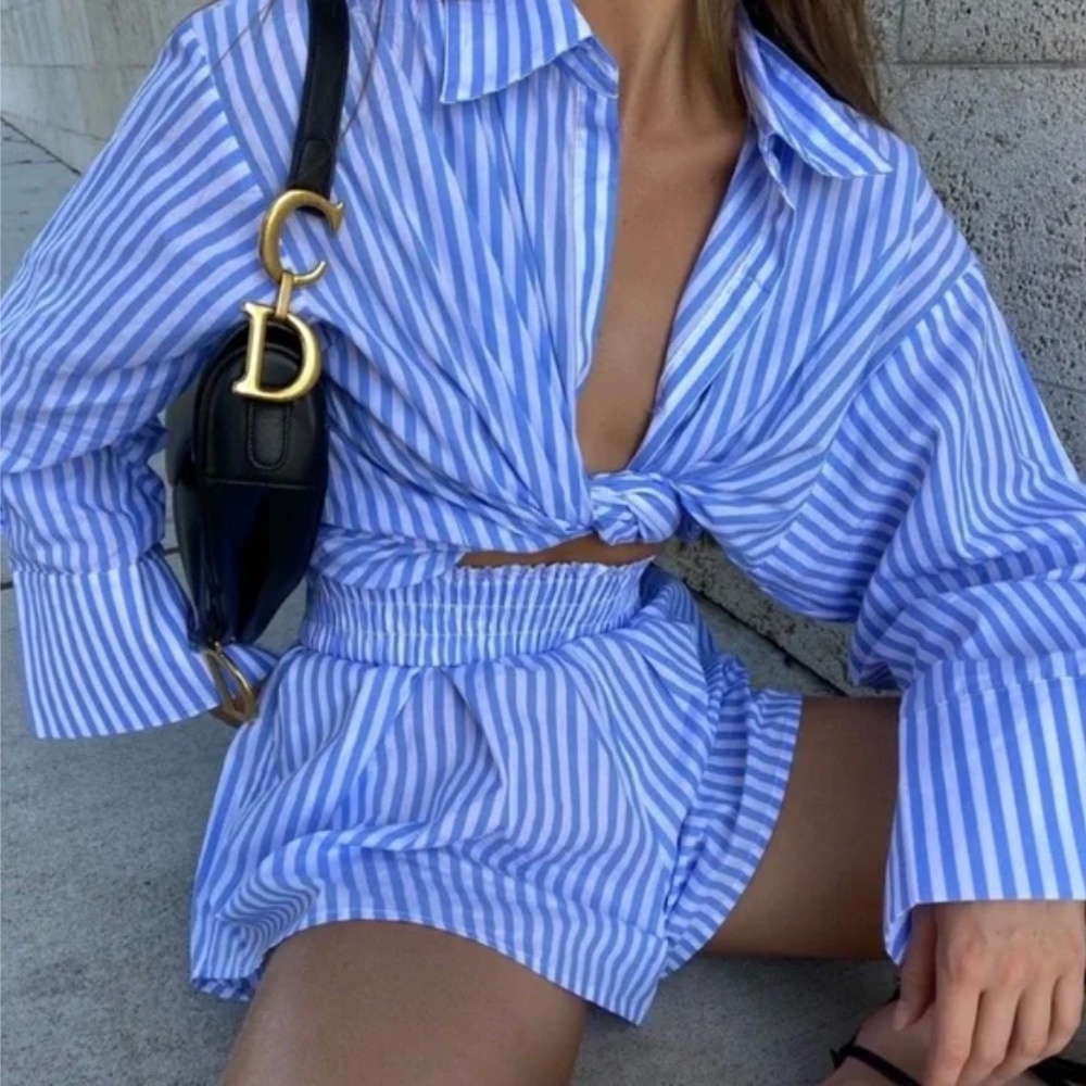 Lioness Set: Boyfriend shirt + shorts